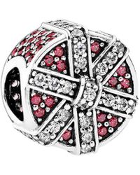 PANDORA Jewellery Silver & Red Cz Shimmering Gift Charm