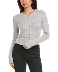 Brodie Cashmere - Simone Stripe Cashmere-Blend Cashmere Cardigan - Lyst