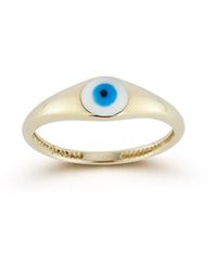 Ember Fine Jewelry - 14k Enamel Evil Eye Signet Ring - Lyst