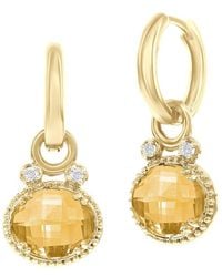 Reiss - 14k 5.00 Ct. Tw. Diamond & Citrine Earrings - Lyst