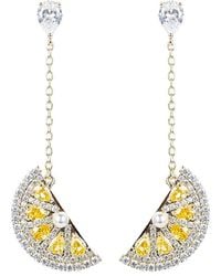 Eye Candy LA - Lemon Fresh Cz Crystal Drop Earring - Lyst