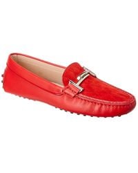 Tod's Tod' Leather & Suede Loafer - Red