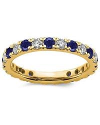 Lab Grown Gemstones - 14K 1.75 Ct. Tw. Lab-Grown Diamond & Lab-Grown Sapphire Eternity Ring - Lyst