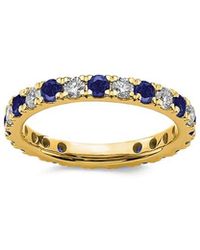 Lab Grown Gemstones - 14K 1.75 Ct. Tw. Lab-Grown Diamond & Lab-Grown Sapphire Eternity Ring - Lyst