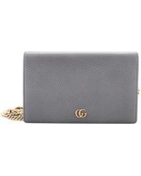 Gucci - Grey Leather Petite GG Marmont Chain Wallet Mini (authentic Pre-loved) - Lyst