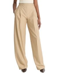 Vince - Mid Rise Elastic Waistband Pleated Wide Leg Pant - Lyst