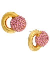 Oscar de la Renta - Round Rhinestone Stud Earrings - Lyst
