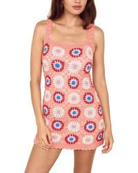 MINKPINK - Dev Floral Crochet Mini Dress - Lyst