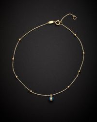 Italian Gold - 14k Evil Eye Charm Anklet - Lyst