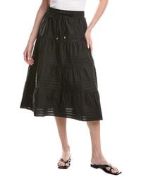 Ellen Tracy - Tiered Poplin Pleated Skirt - Lyst