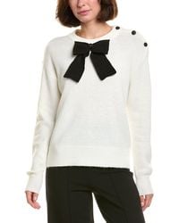KARL LAGERFELD - Front Bow Wool-Blend Sweater - Lyst