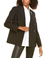 Brunello Cucinelli Pelle Wool & Linen-blend Jacket - Black