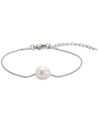 Adornia - Plated Stainless Steel 8.5-9Mm Pearl Bracelet - Lyst
