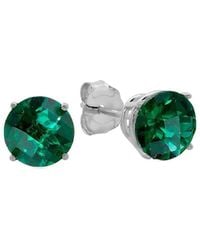 MaxColor - 10k 1.40 Ct. Tw. Lab-grown Emerald Studs - Lyst
