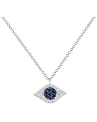 Sabrina Designs - 14k 0.19 Ct. Tw. Diamond & Sapphire Evil Eye Necklace - Lyst