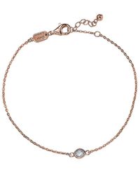 Suzy Levian 14k Rose Gold 0.25 Ct. Tw. Diamond Station Bracelet - Metallic