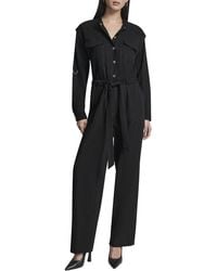DKNY - Roll Tab Jumpsuit - Lyst