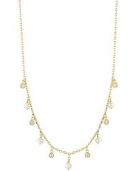 Glaze Jewelry - 14K Plated 3Mm Pearl Cz Necklace - Lyst