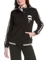 KARL LAGERFELD - Karl Zip-Up Knit Jacket - Lyst