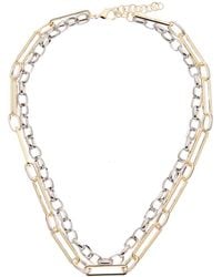 Juvell - 18k Plated Link Double Row Necklace - Lyst