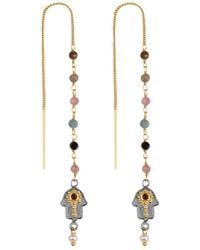 Karma and Luck - Plated Watermelon Tourmaline Beaded Earrings - Lyst