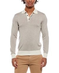 Isaia - Polo Silk & Cashmere-Blend Sweater - Lyst