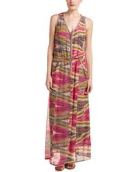Nanette Lepore Front Zip Silk Maxi Dress - Pink