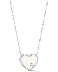 Glaze Jewelry - Mother Of Pearl Cz Necklace - Lyst