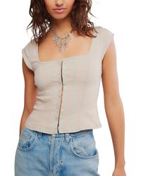 Free People - Marilyn Denim Top - Lyst