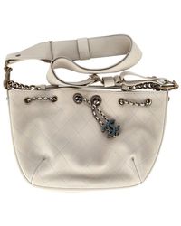 CHANEL - White Leather Cc Paris-rome Shoulder Bag (authentic Pre-loved) - Lyst