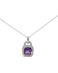 Haus of Brilliance - Colorful Gemstones 3.95 Ct. Tw. Diamond & Amethyst Pendant Necklace - Lyst