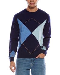 Brodie Cashmere - Argyle Wool & Cashmere-Blend Crewneck Sweater - Lyst