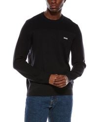 BOSS - Momentum Wool-Blend Crewneck Sweater - Lyst