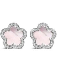 Haus of Brilliance - Colorful Gemstones 14K 0.18 Ct. Tw. Diamond & Mother Of Pearl Stud Earrings - Lyst