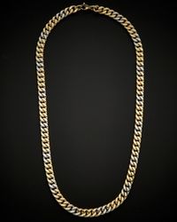 Italian Gold - 14k Two-tone Semi-solid Curb Link Necklace - Lyst
