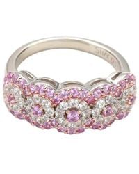 Suzy Levian - 0.02 Ct. Tw. Diamond & Sapphire Half-Eternity Ring - Lyst