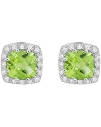 Diamond Select Cuts - 14k Diamond .16 Ct. & 2.2 Ct. Peridot Earrings - Lyst