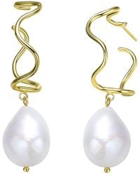 Rachel Glauber - 18k Over Silver 14mm Freshwater Pearl Earrings - Lyst