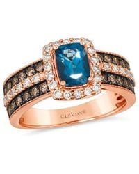 Le Vian - 14K Rose 1.67 Ct. Tw. Diamond & London Topaz Cocktail Ring - Lyst