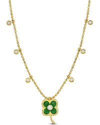 Rina Limor - 14k 0.14 Ct. Tw. Diamond Leaf Charm Necklace - Lyst