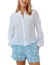 Bella Dahl - Drop-Shoulder Pintuck Shirt - Lyst