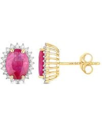 Diana M. Jewels - 14K 3.14 Ct. Tw. Diamond & Ruby Earrings - Lyst
