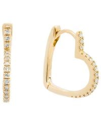 Maitre De Diamant - 18K 0.16 Ct. Tw. Diamond Heart Earrings - Lyst
