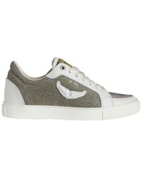 Zadig & Voltaire - Fly On Sparkle Leather Sneaker - Lyst