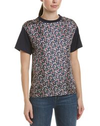 Moncler Floral Silk Top - Blue