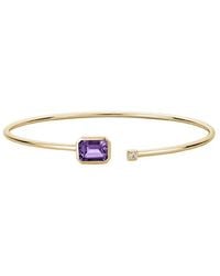 Diamond Select Cuts - 14K Diamond .03 Ct. & 1.30 Ct. Amethyst Bangle - Lyst