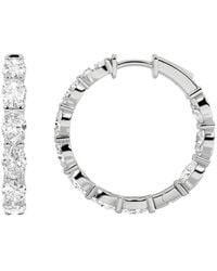 Lab Grown Diamonds - 14K 6.00 Ct. Tw. Lab-Grown Diamond Inside Out Hoop Earring - Lyst