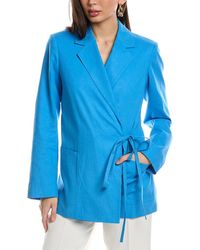 Jason Wu - Tie Detail Linen-Blend Blazer - Lyst