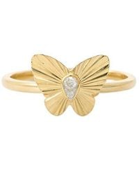 Maitre De Diamant - 18K 0.04 Ct. Tw. Diamond Ring - Lyst
