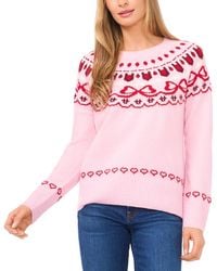 Cece - Bow Fairisle Raglan Sweater - Lyst